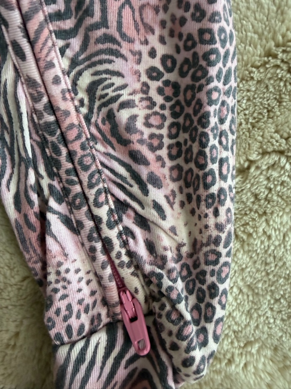 NWT SKIMS Bloom Mini Pink Multi-Animal-Print Baby One-Piece Two-way Zipper - Picture 9 of 12
